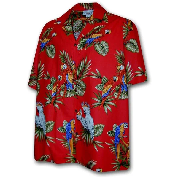 CHEMISE HAWAIIENNE PACIFIC LEGEND RED BIRD (Disponible jusqu’à 4XL)