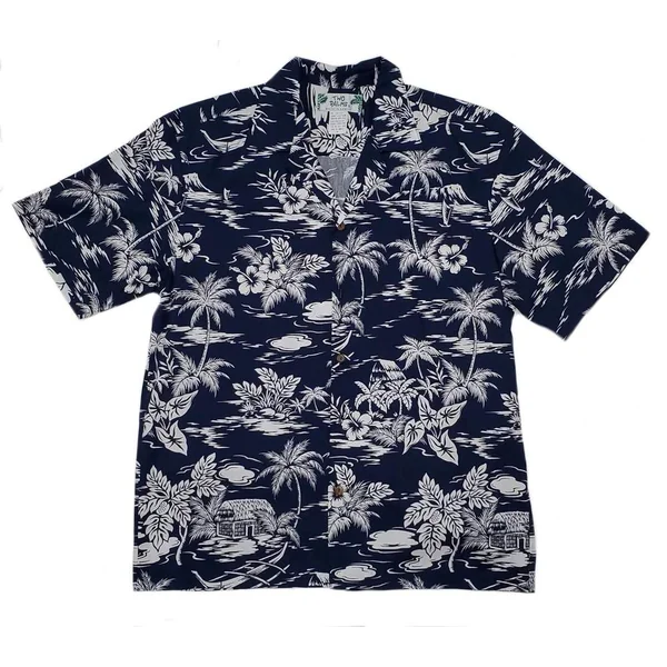 CHEMISE HAWAIIENNE TWO PALMS LOVE SHACK NAVY
