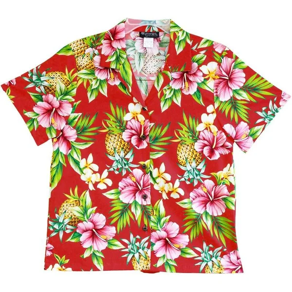 CHEMISE HAWAIIENNE VAHINE RJC TROPIC ROUGE