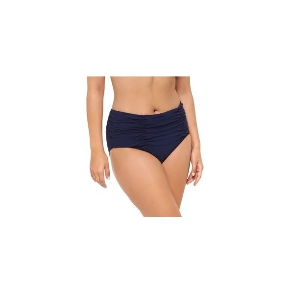 Christina - Culotte taille haute plissé Marine 14