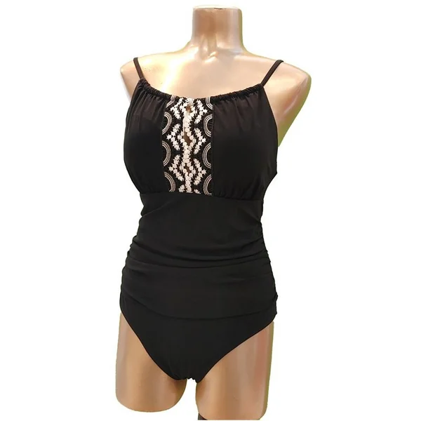 Christina - Maillot High Neck with trim D Noir 8