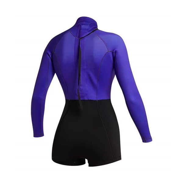 Combinaison shorty femme MYSTIC Lunar Longarm 2/2mm Bzip Black / Purple