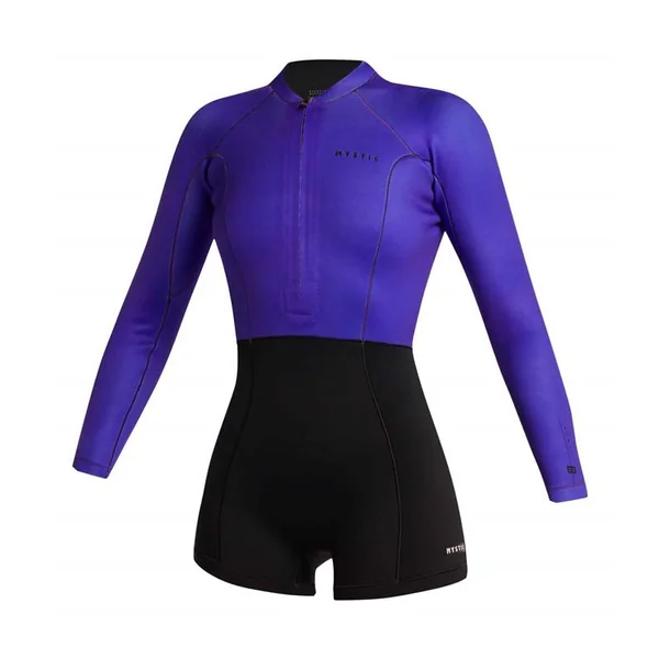 Combinaison shorty femme MYSTIC Lunar Longarm 2/2mm Fzip Black / Purple