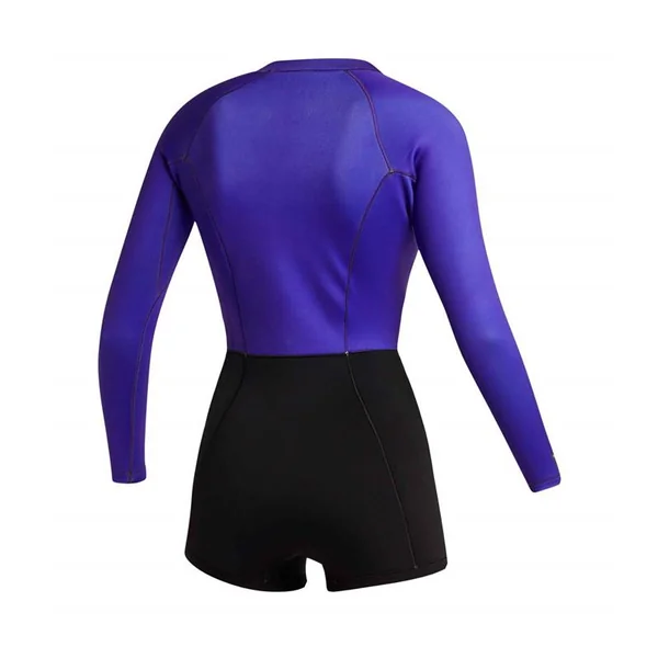 Combinaison shorty femme MYSTIC Lunar Longarm 2/2mm Fzip Black / Purple