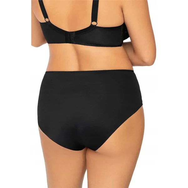 Corin - Culotte taille haute coupée au laser Noir Large Gisele