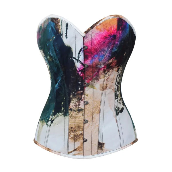 CORSET BUSTIER ENCRE ABSTRAITE