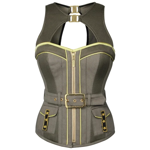 CORSET EN ZIP ET BOUCLE MILITAIRE