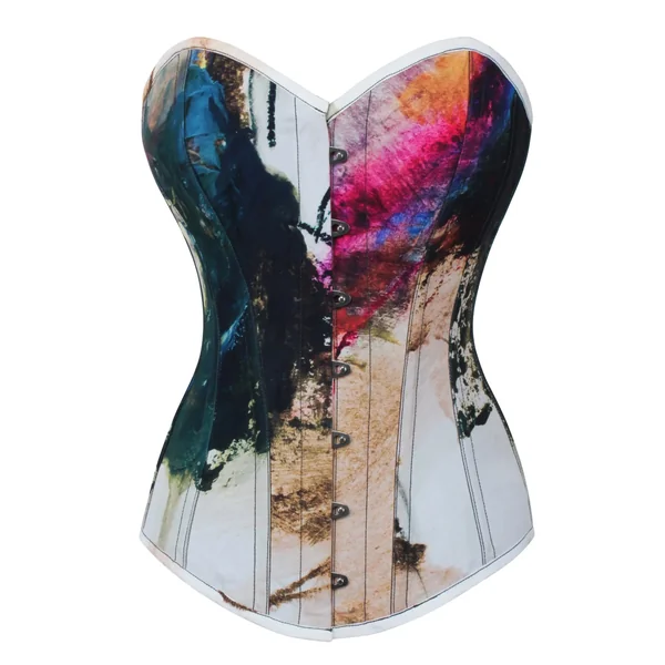 CORSET LONGLINE ENCRE ABSTRAITE