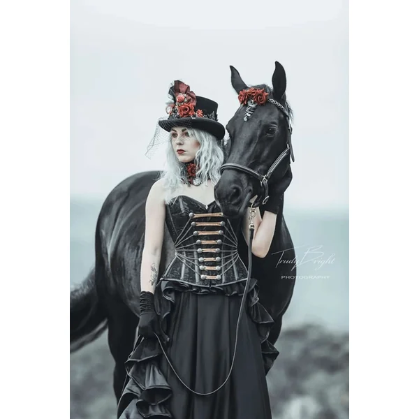 Corset Militaire satin noir