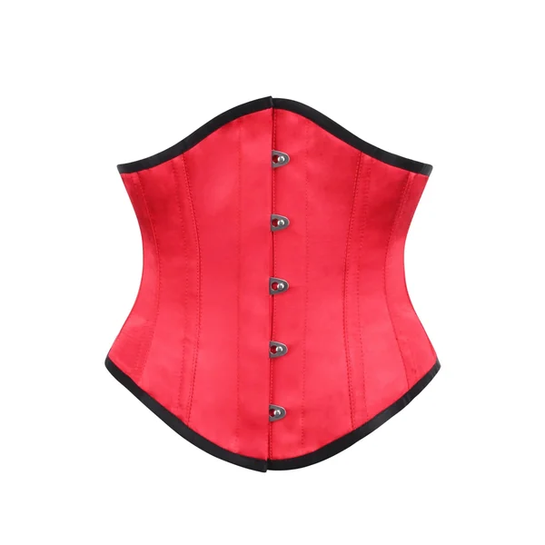 Corset serre-taille en satin rouge