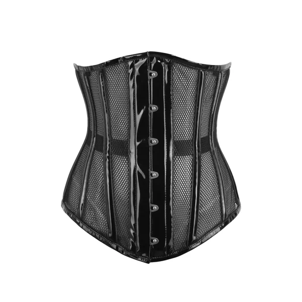 Corset serre-taille noir en PVC