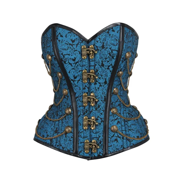 Corset turquoise avec chaînes