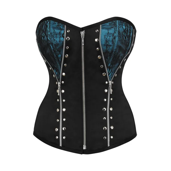 Corset turquoise et noir
