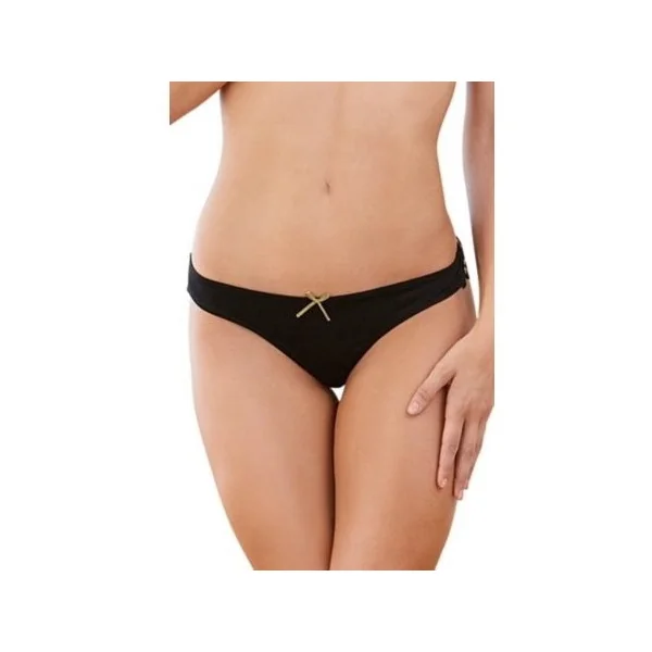 Dreamgirl - Microfiber cheeky panty Noir et Or Small