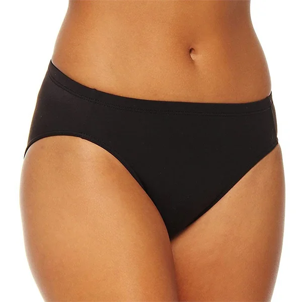 Elita - Culotte Taille Haute très Échancrée en Microfibre Ebony Small