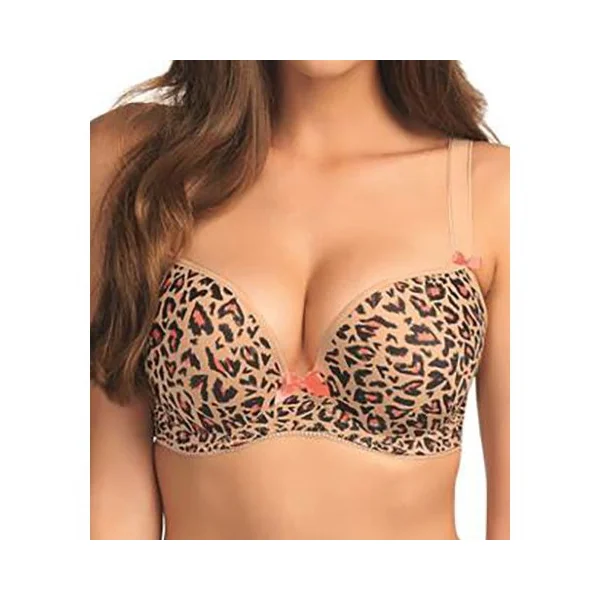 Freya - Soutien-gorge plongeant 36 (80) F Léopard Deco Molded