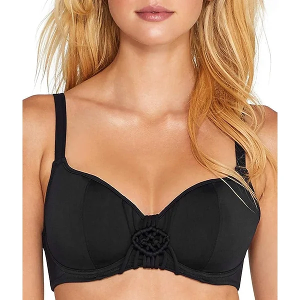 Freya Swimwear - Haut de bikini avec décoration au milieu 38 (85) E Noir Macrame