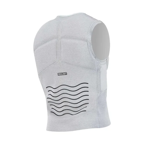 Gilet impact kitesurf/windsurf PROLIMIT Mercury Stretch Vest Half Padded Frontzip Misty Grey