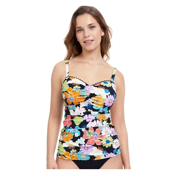 Gottex - Haut de Tankini rembourré avec cerceau 38 (85) D Noir Multi Profile