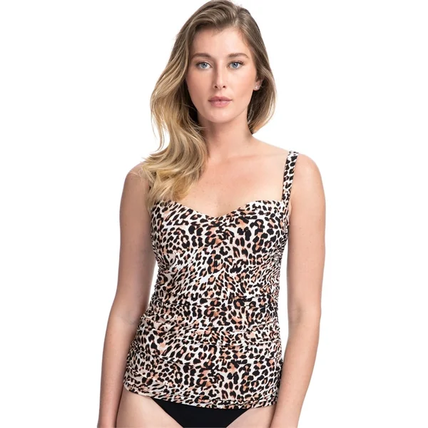 Gottex - Haut de tankini rembourré avec cerceau 40 (90) D Léopard Wild thing
