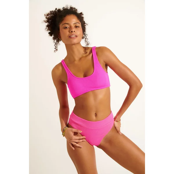 Haut de maillot rose JUSTIN SCRUNCHY