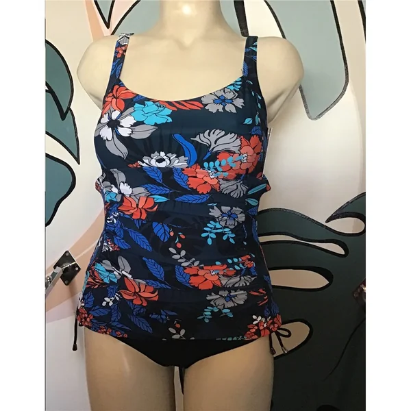 Karmilla - Haut de Tankini Fleuri avec cerceau Marine 14