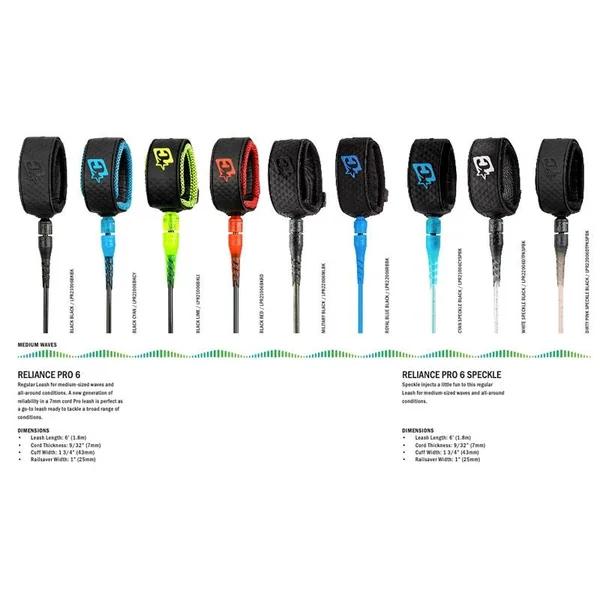 Leash Surf Creatures Relliance Pro - Black \/ Cyan