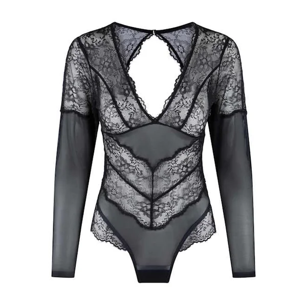 LingaDore Long Sleeve Body noir corselet