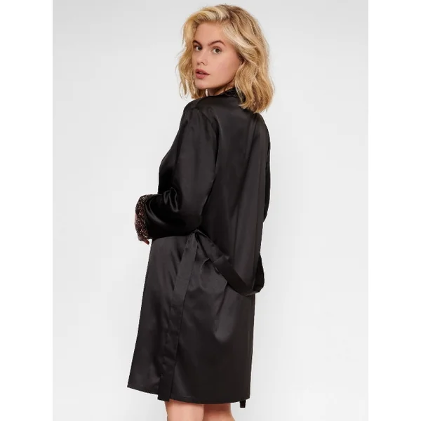 LingaDore Night In love with embroidery noir/cuivre kimono