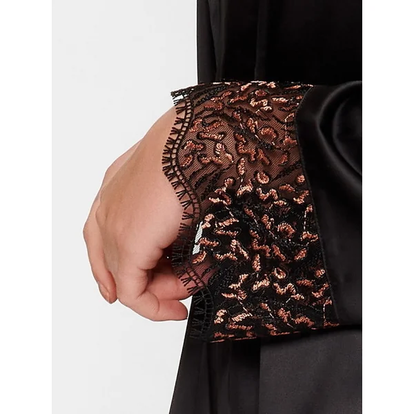 LingaDore Night In love with embroidery noir/cuivre kimono