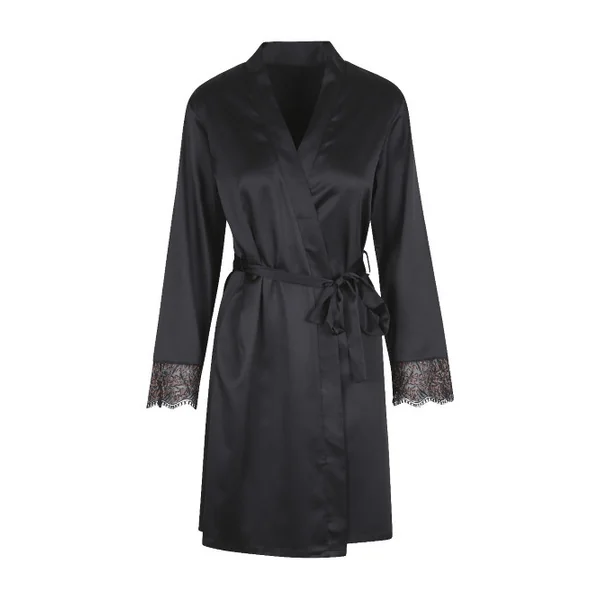LingaDore Night In love with embroidery noir/cuivre kimono