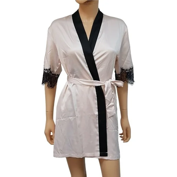 LingaDore Night SATIN rose/noir kimono