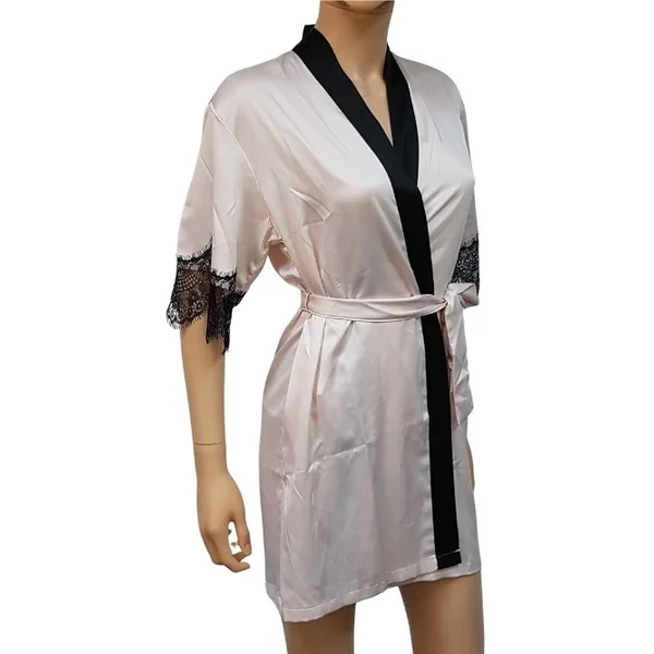 LingaDore Night SATIN rose/noir kimono