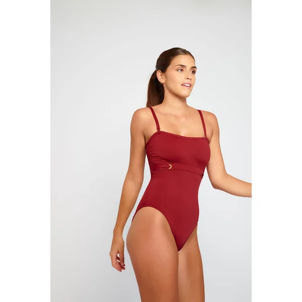 Maillot de bain 1 pièce bustier bordeaux ELINE ODALISQUE