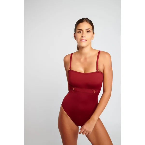 Maillot de bain 1 pièce bustier bordeaux ELINE ODALISQUE