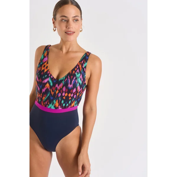 Maillot de bain 1 pièce marine à imprimé GEORGIA CARTAGENA