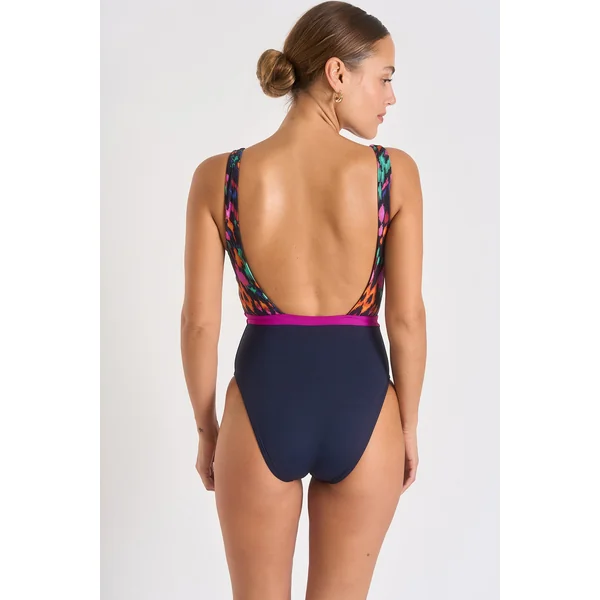 Maillot de bain 1 pièce marine à imprimé GEORGIA CARTAGENA