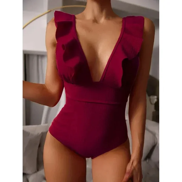 Maillot De Bain 1 Pièce Volant