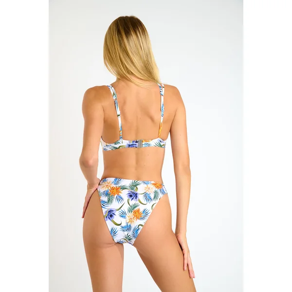 Maillot de bain 2 pièces écru à motif fleuri ORIANE JARDINS