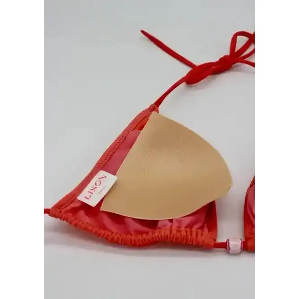 Maillot de bain deux pièces triangle fille, corail | BERMUDES 2P