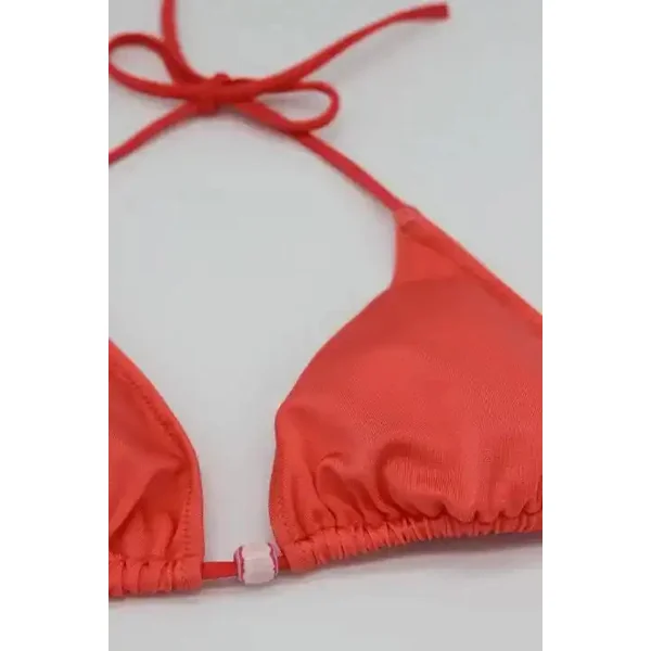 Maillot de bain deux pièces triangle fille, corail | BERMUDES 2P