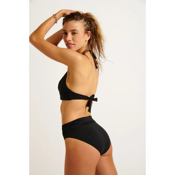 Maillot de bain taille haute femme 2 pièces noir
