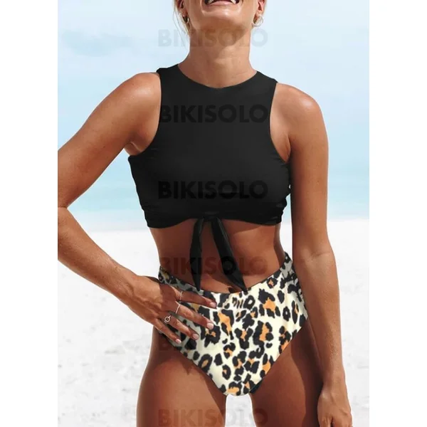 Maillot de bain taille haute femme bikini