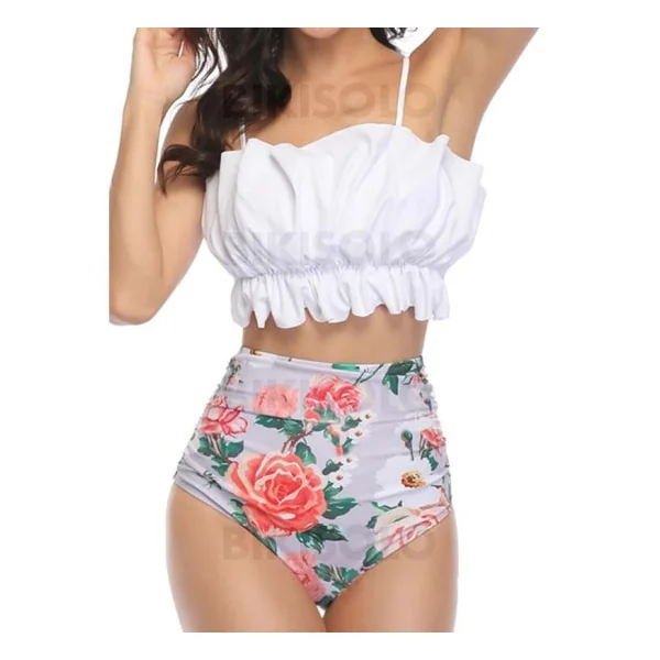 Maillot de bain taille haute femme bikini