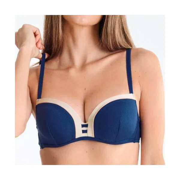Maillots de bain Lisca Sydney bleu marine haut de bikini préformé