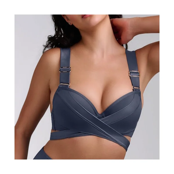 Maillots de bain Marlies Dekkers Cache Coeur gris bikinitop push up