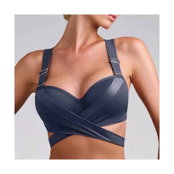 Maillots de bain Marlies Dekkers Cache Coeur gris haut de bikini préformé