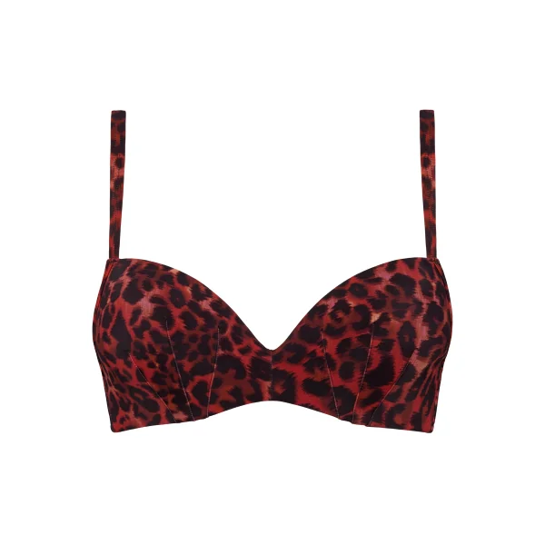Maillots de bain Marlies Dekkers Panthera noir/rouge bikinitop push up