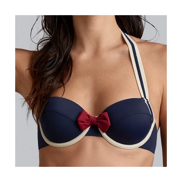 Maillots de bain Marlies Dekkers Sailor Mary bleu marine/ivoire haut de bikini préformé