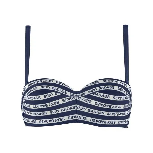 Maillots de bain Marlies Dekkers sample Sexy Badass bleu marine/blanc haut de bikini préformé